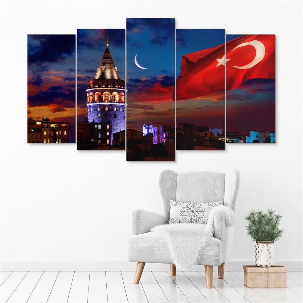 Kreatif 5 Parça Dikdörtgen Tablo