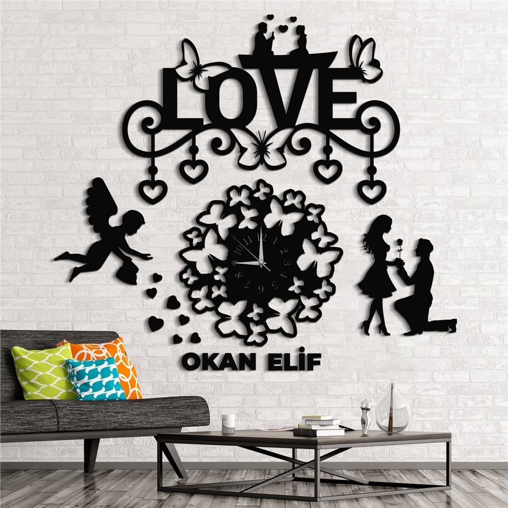 Love Sevgi Kişiye ÖzelDekor Saat Set