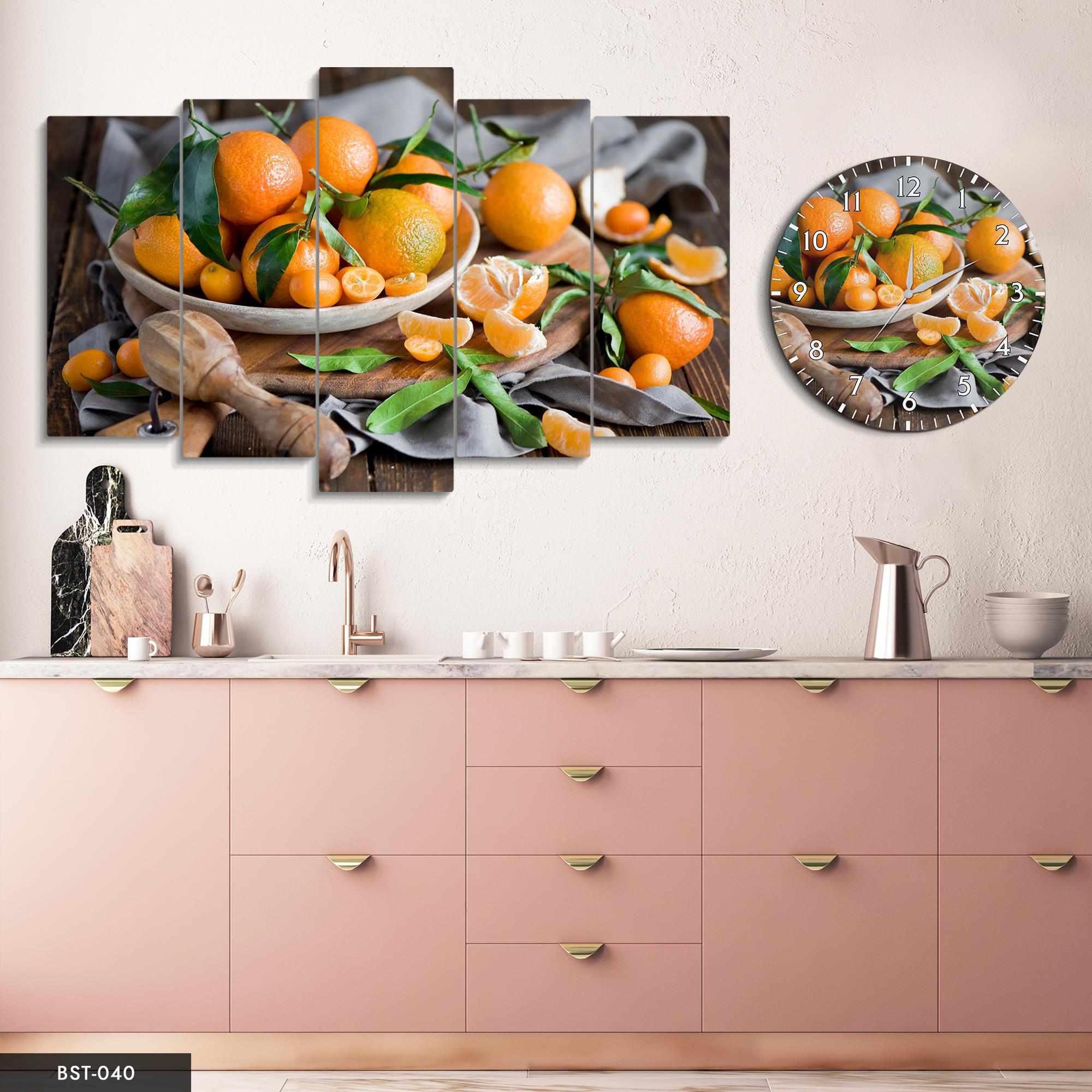 Mandalina MDF Tablo Saatli Set