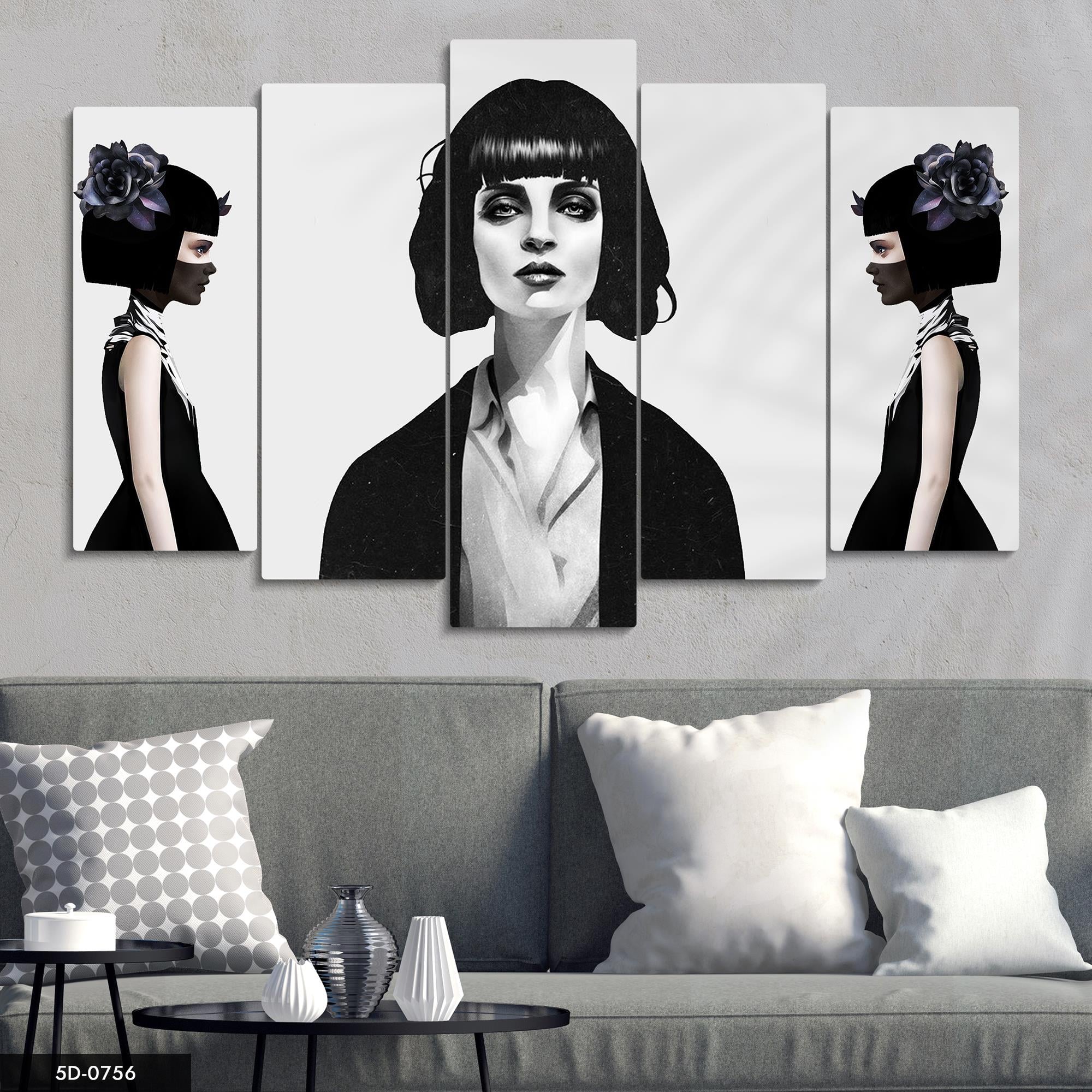 Modern 5 Parçalı Mdf Tablo