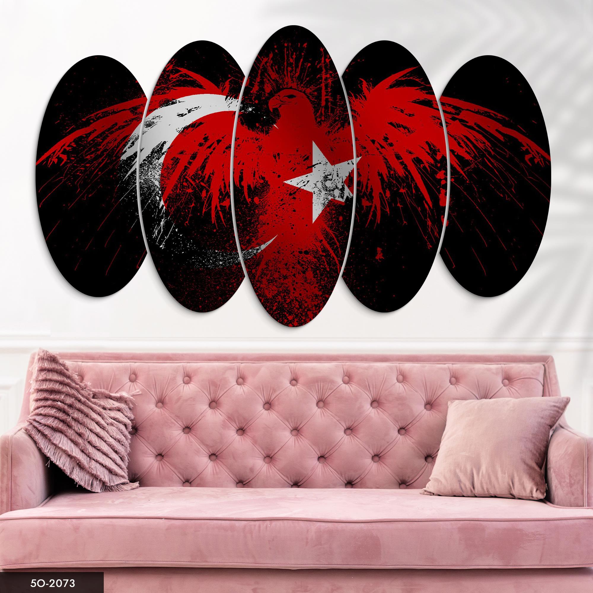 Modern 5 Parçalı Mdf Tablo