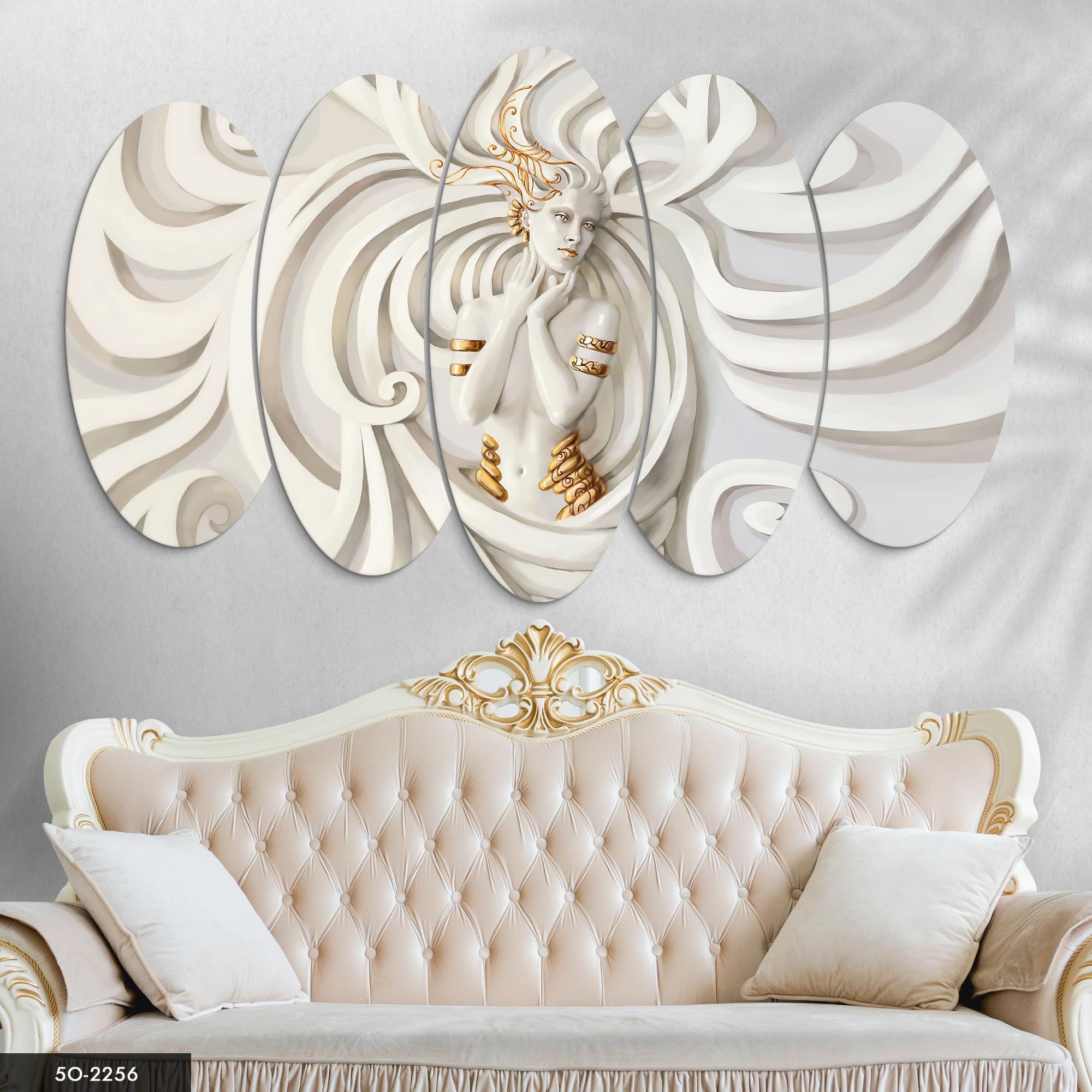 Modern 5 Parçalı Mdf Tablo