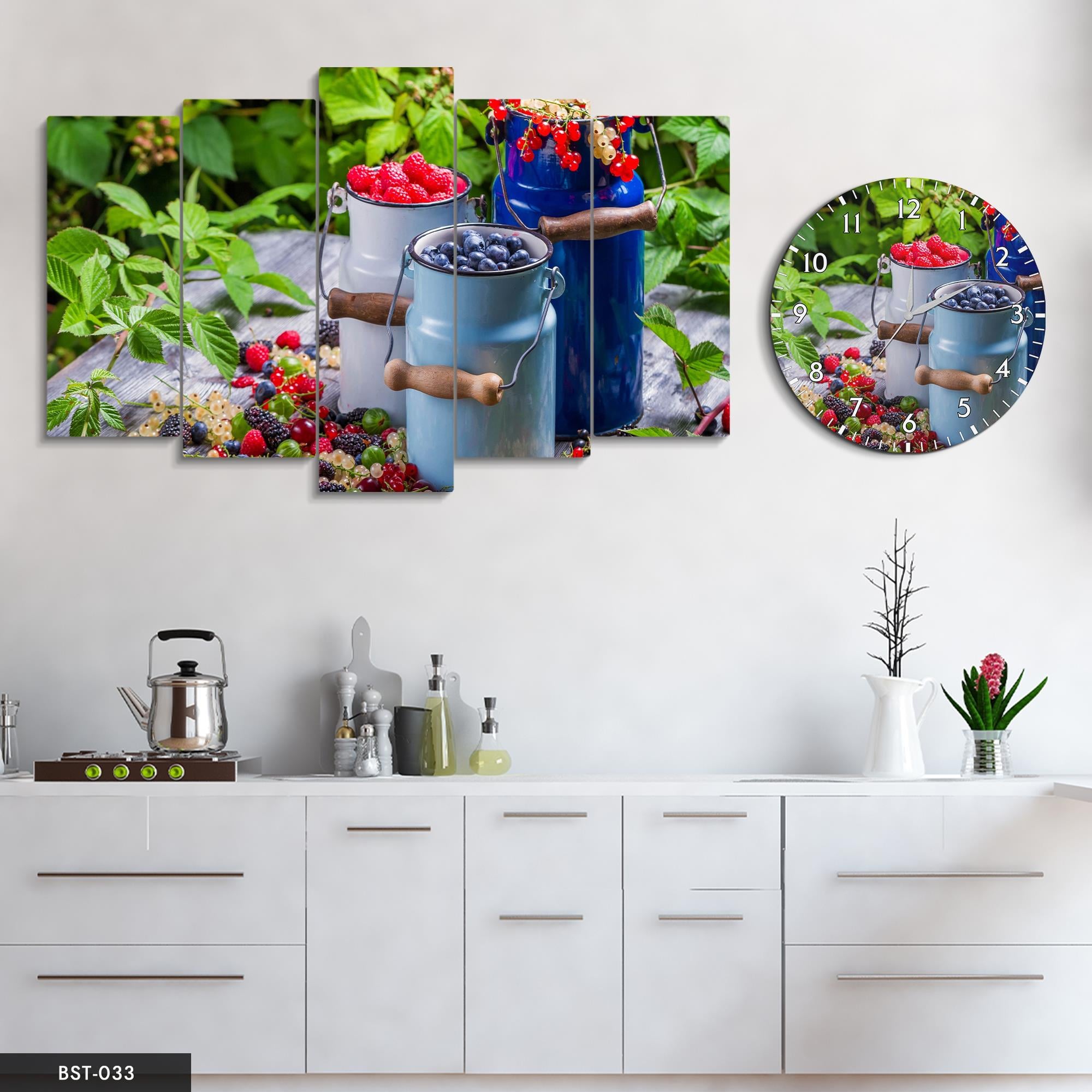Organiğin Hali MDF Tablo Saatli Set