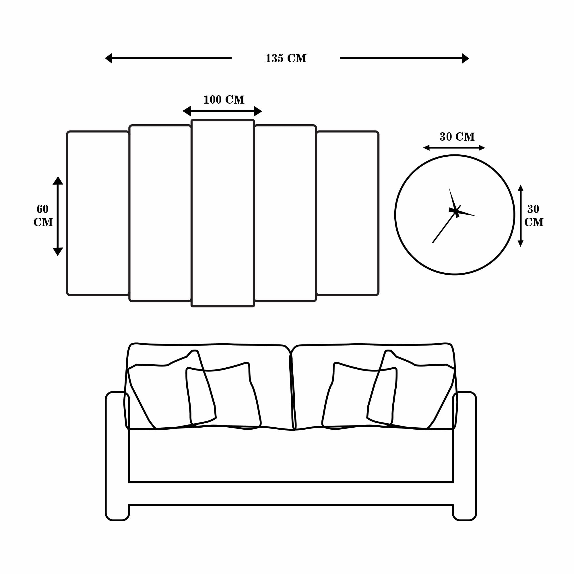 Zamanın Önemi MDF Tablo Saatli Set