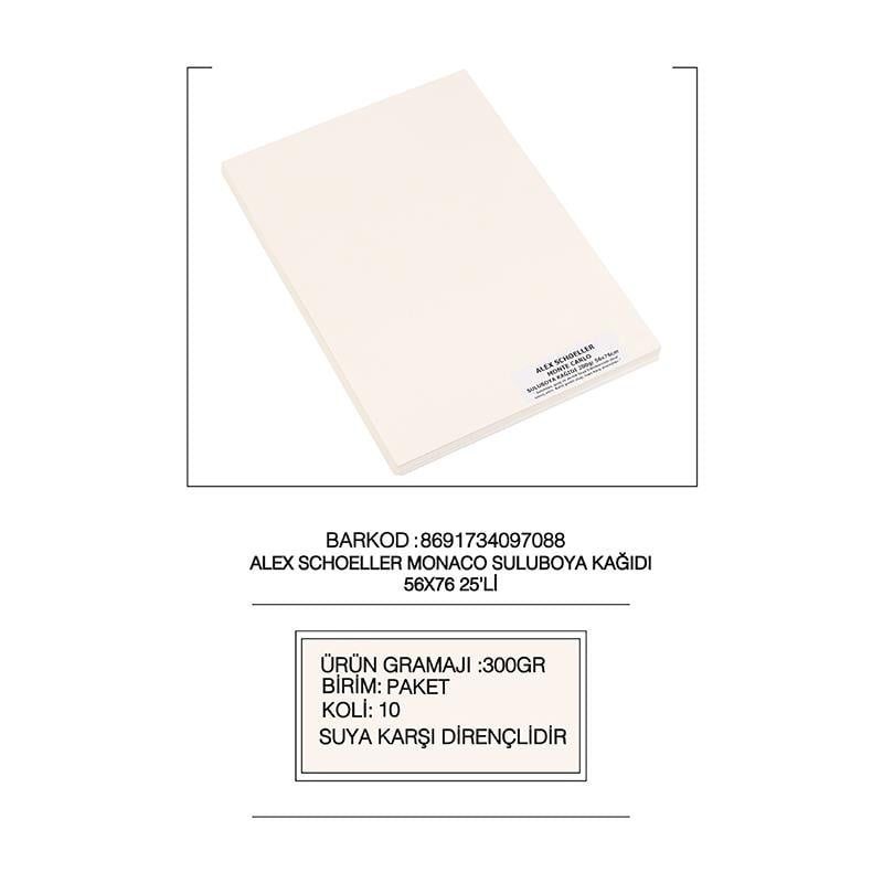 ALEX ALX-7088 MONOCO RESİM KAĞIDI 300GR 56X76 25YP