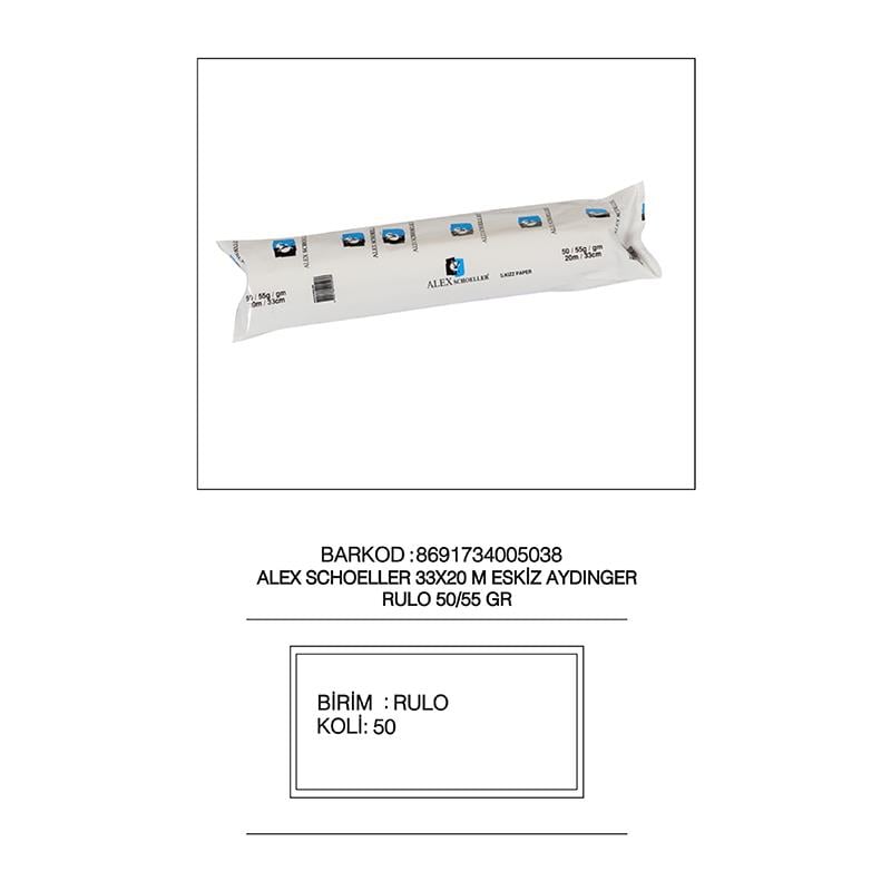 ALEX ALX0038-60 ESKİZ KAĞIDI 50-55GR 33X20M