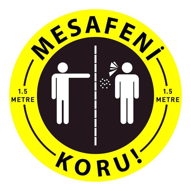 EKSTRAFİX SOSYAL MESAFE YER STİCER SARI SİYAH 1.50M
