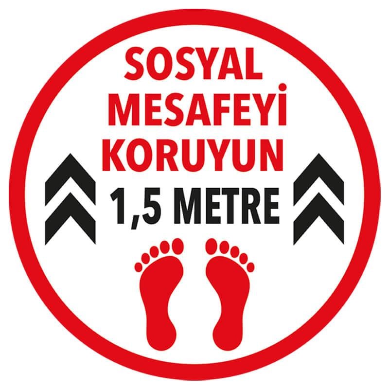EKSTRAFİX SOSYAL MESAFE YER STİCKER YUKARI OK 1.50M
