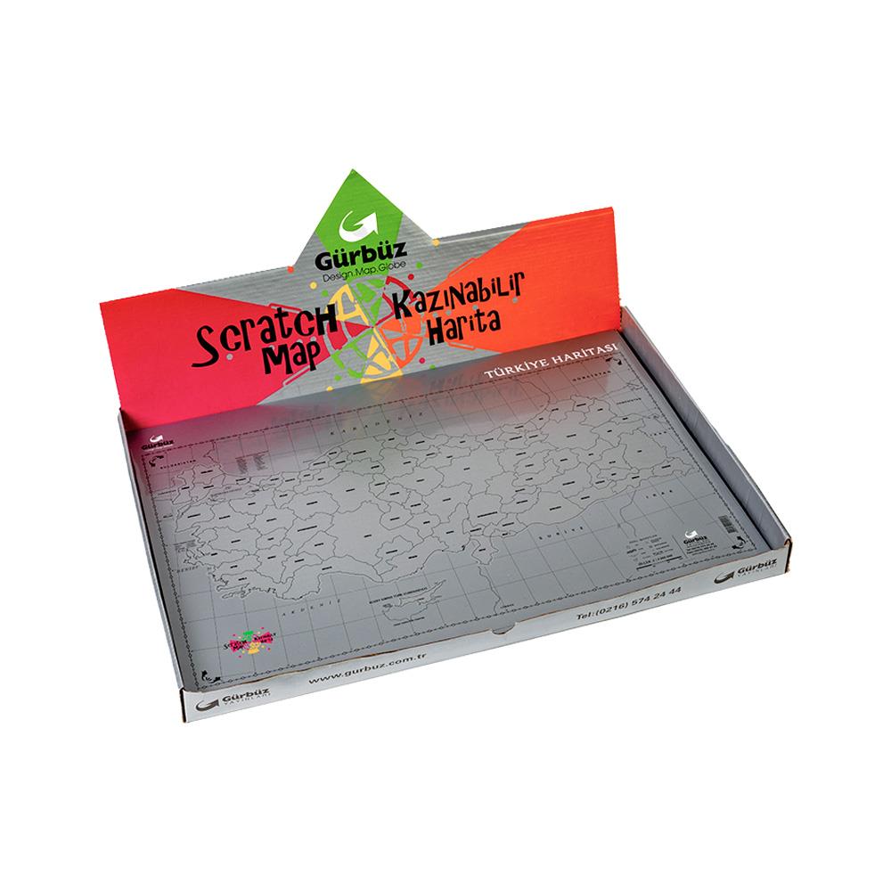 GÜRBÜZ 21001 KAZINABİLİR TÜRKİYE HARİTA 35X50 50Lİ