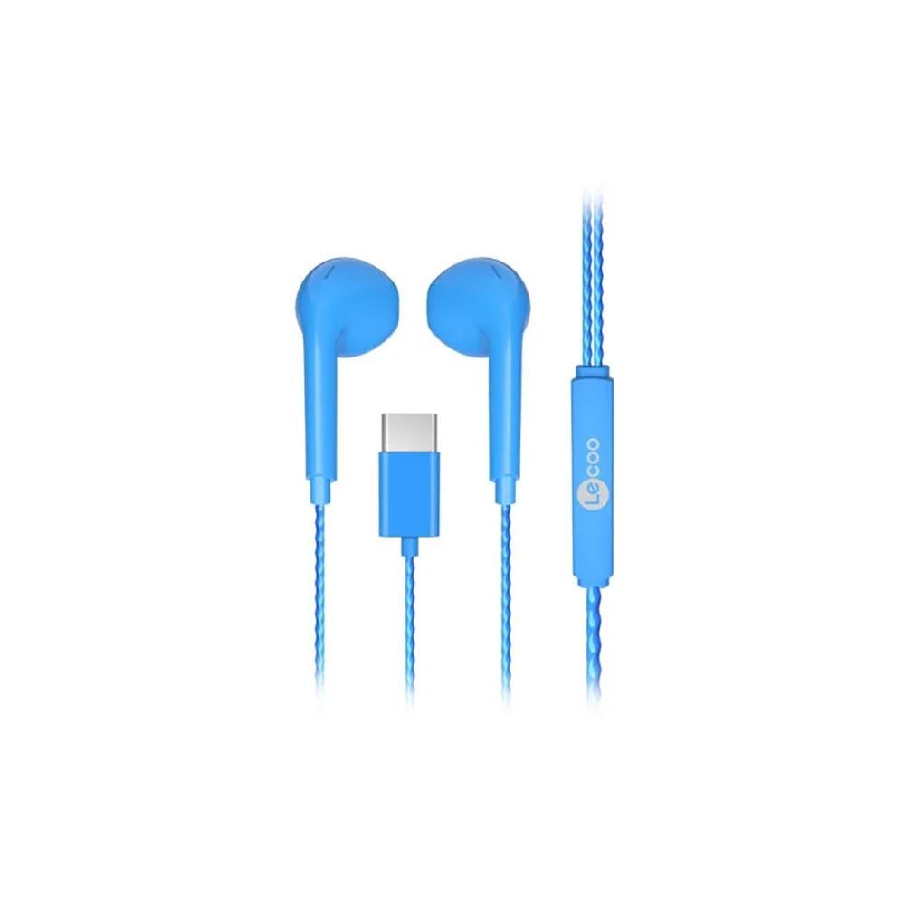 LECOO EH104C-BL TYPE-C KABLOLU MİKROFONLU KULAKLIK MAVİ