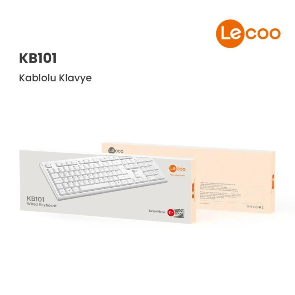 LECOO KB101 KABLOLU KLAVYE Q BEYAZ