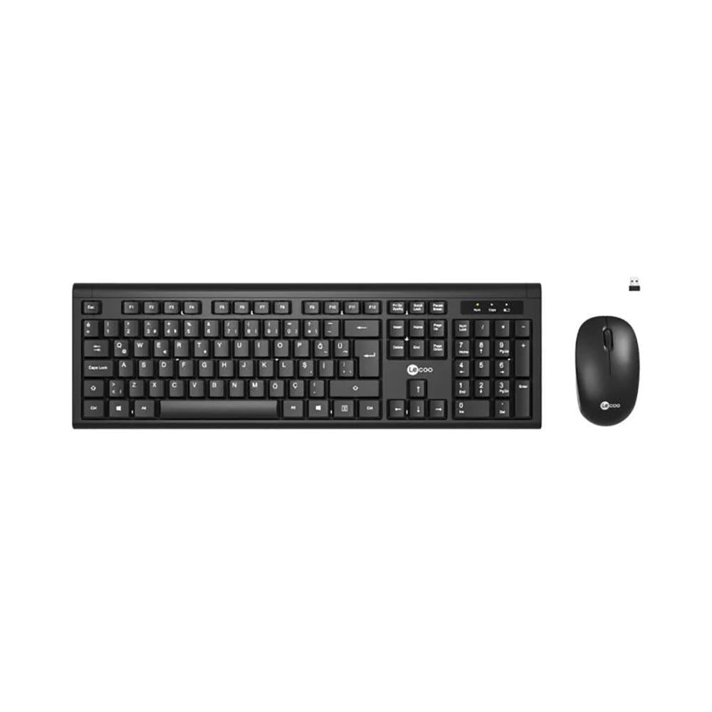LECOO KW200 WİRELEES SİYAH KLAVYE MOUSE SET