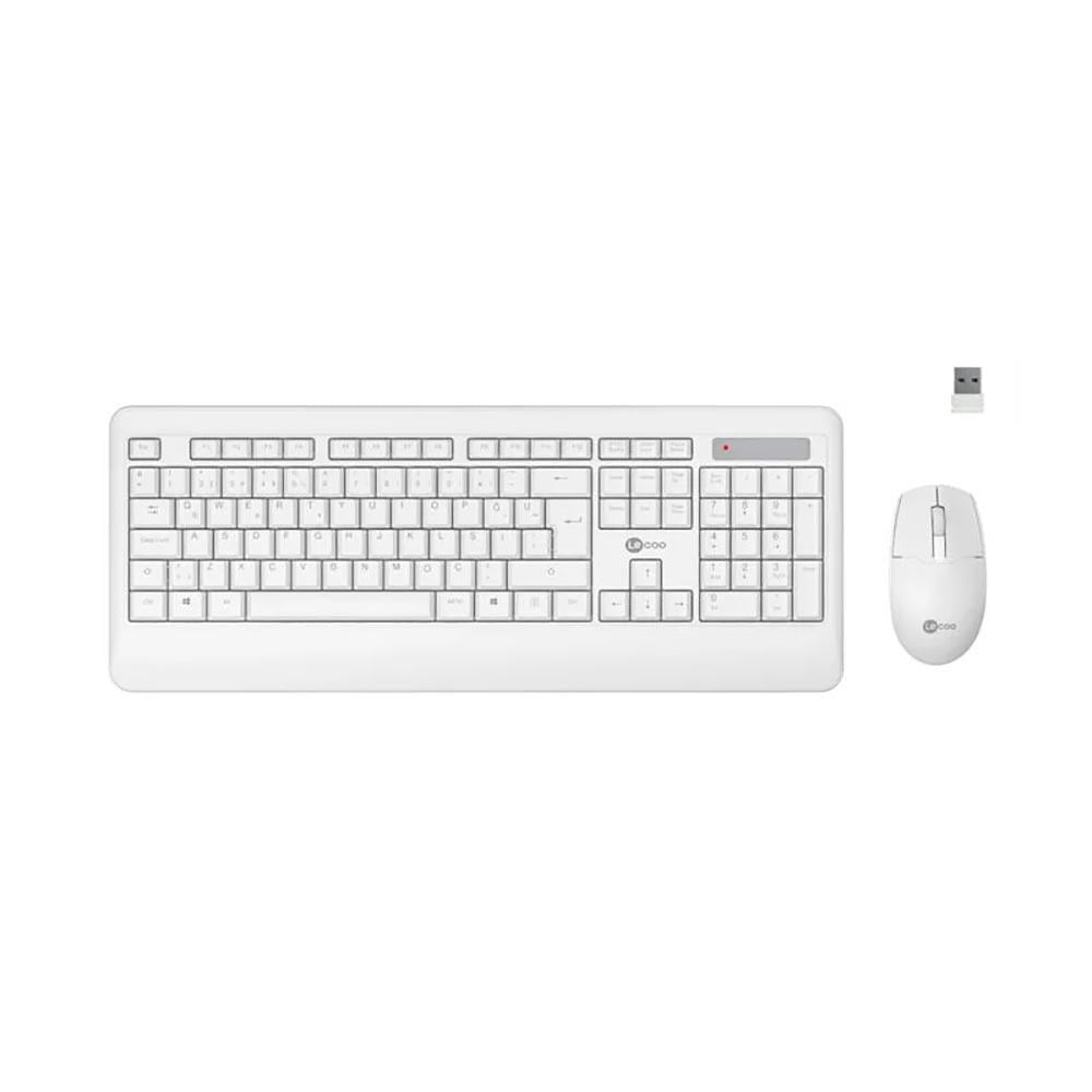 LECOO KW202 WİRELESS BEYAZ KLAVYE MOUSE SET