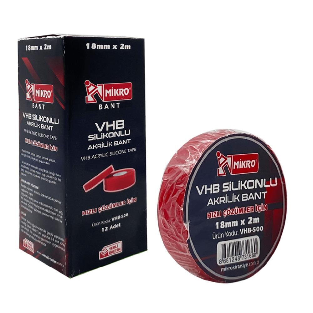MİKRO VHB500 18MMX2M AKRİLİK BANT 12Lİ
