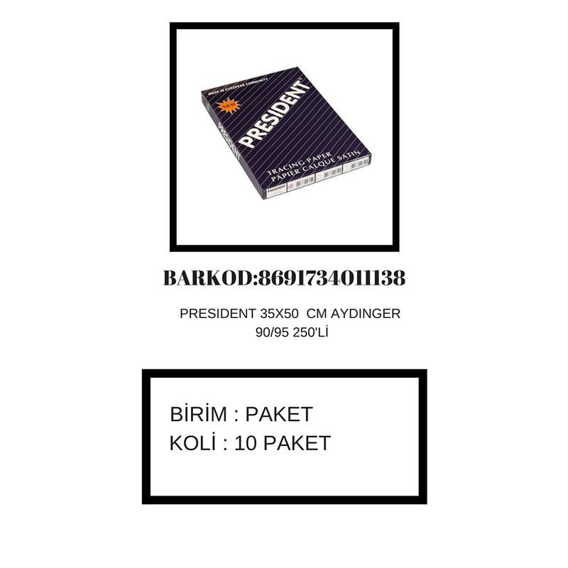 PRESİDENT 1138 AYDINGER 90/95GR 35X50 250Lİ