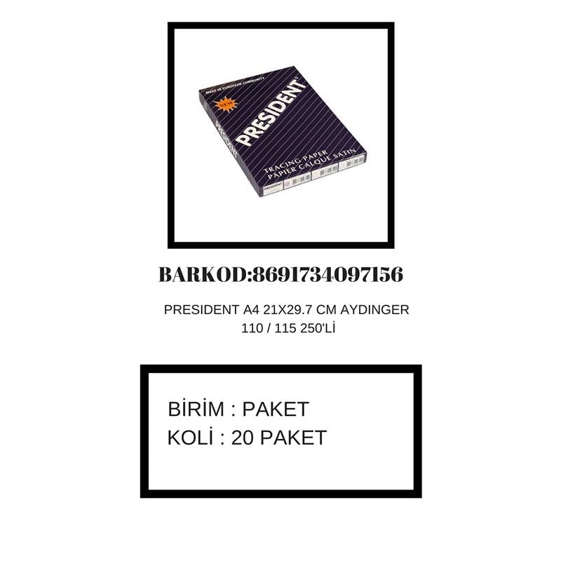 PRESİDENT 7156 AYDINGER 80/85GR A3 250Lİ