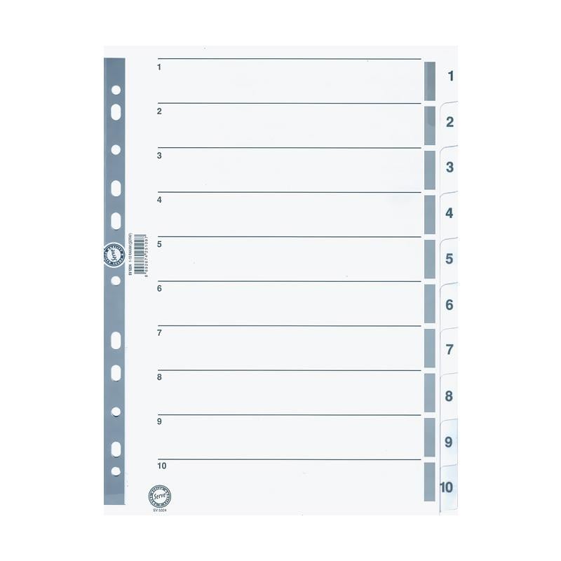 SERVE 5324 SEPERATÖR 1-10 RAKAM ŞEFFAF