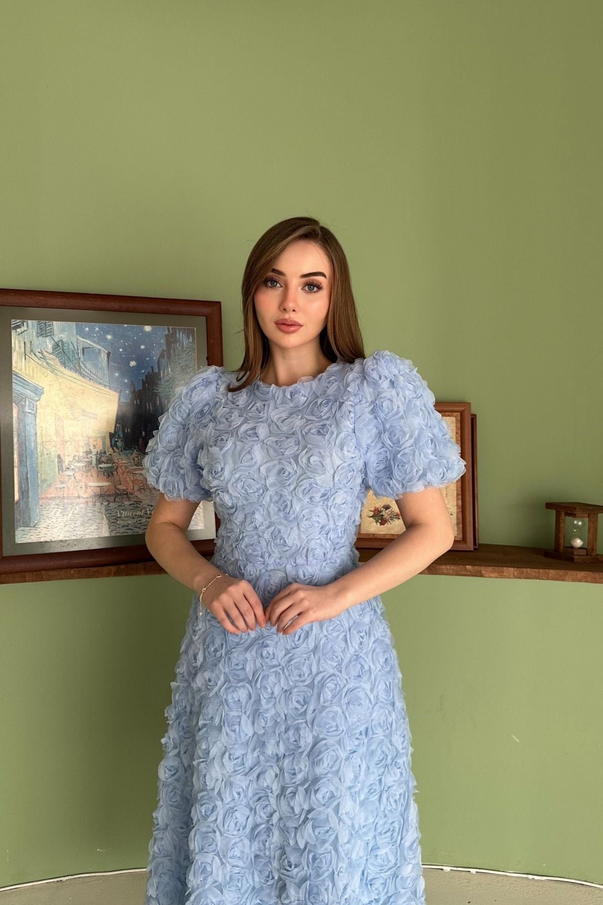 Bebe Mavi Güllü Elbise