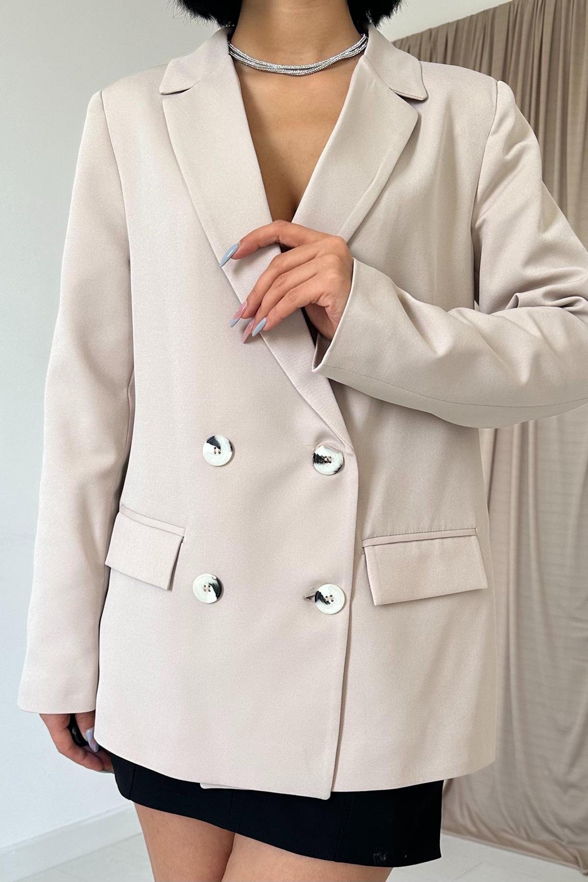 Blazer Ceket - Bej