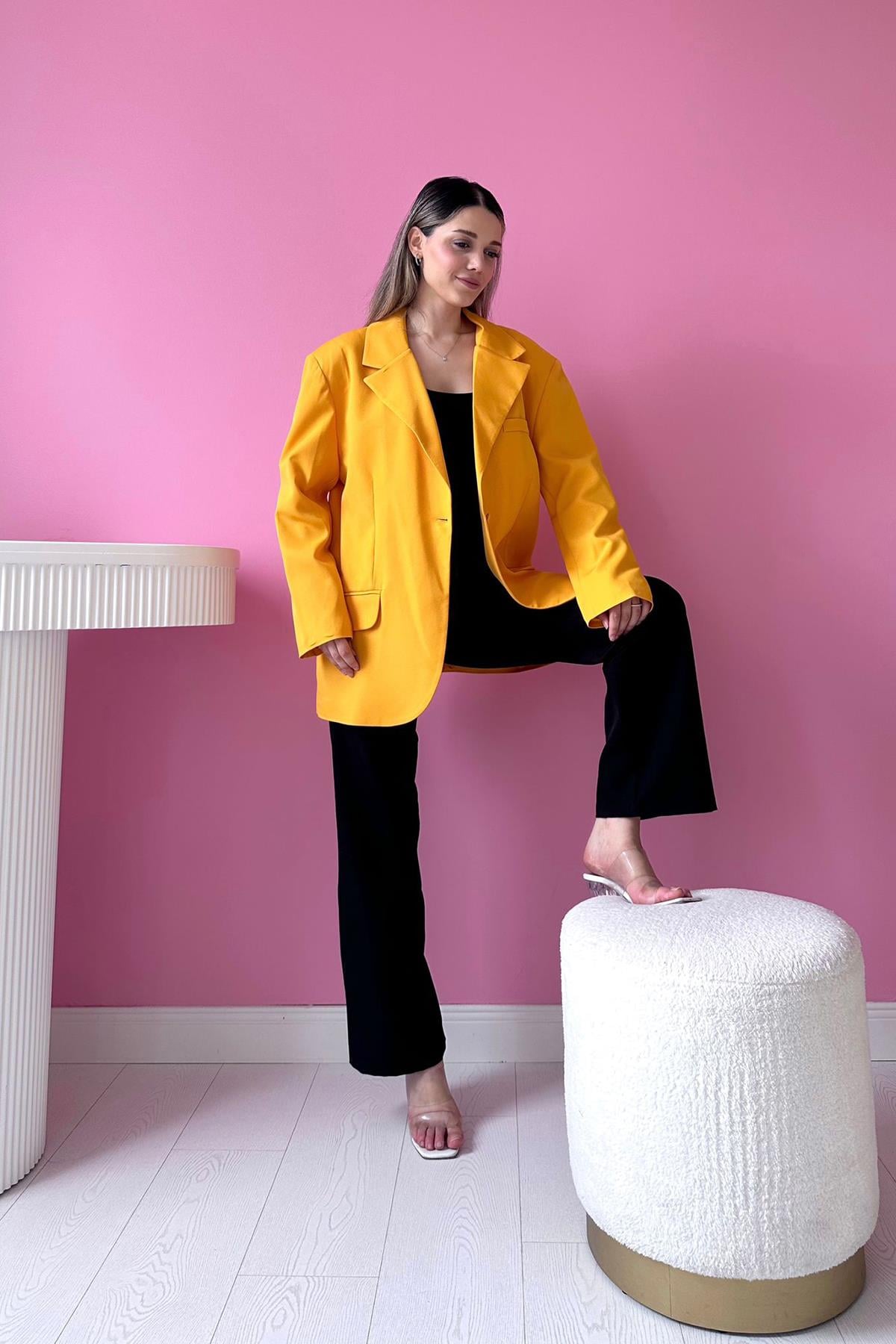 Blazer Ceket - Hardal
