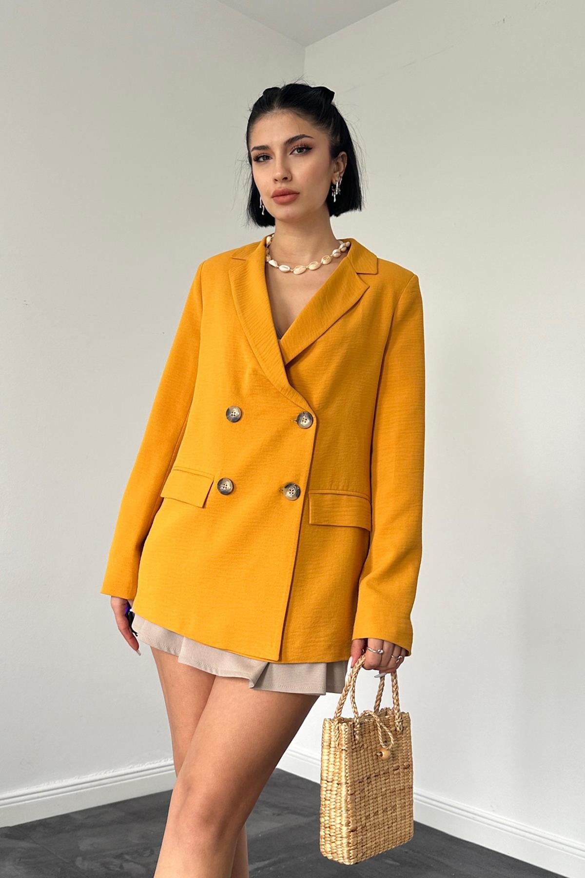 Blazer Ceket - Hardal