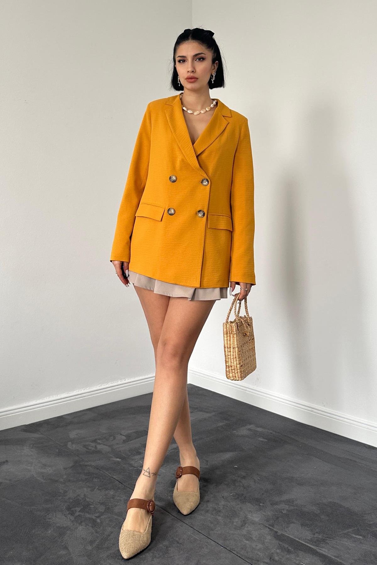 Blazer Ceket - Hardal