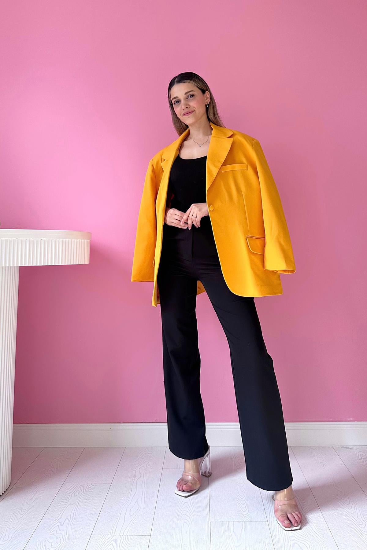 Blazer Ceket - Hardal