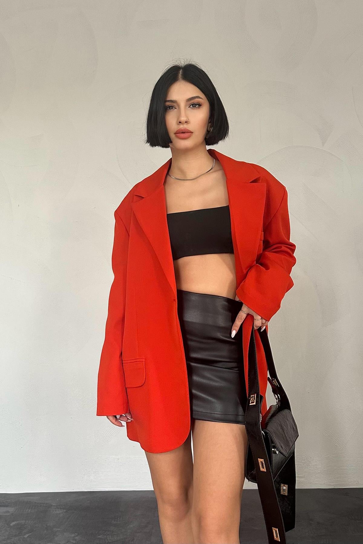 Blazer Ceket - Koral