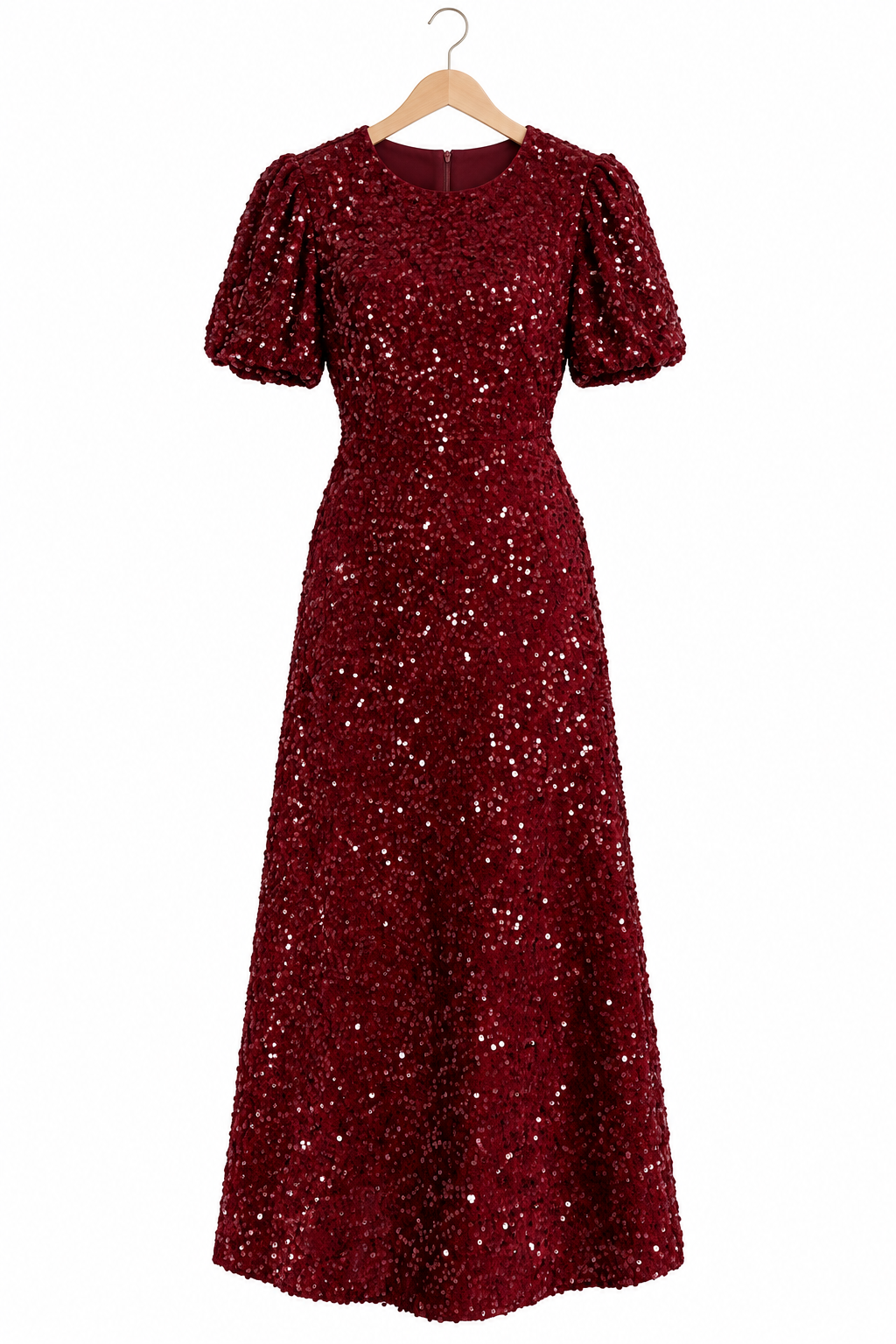 Bordo Midi Boy Pul Payet Elbise