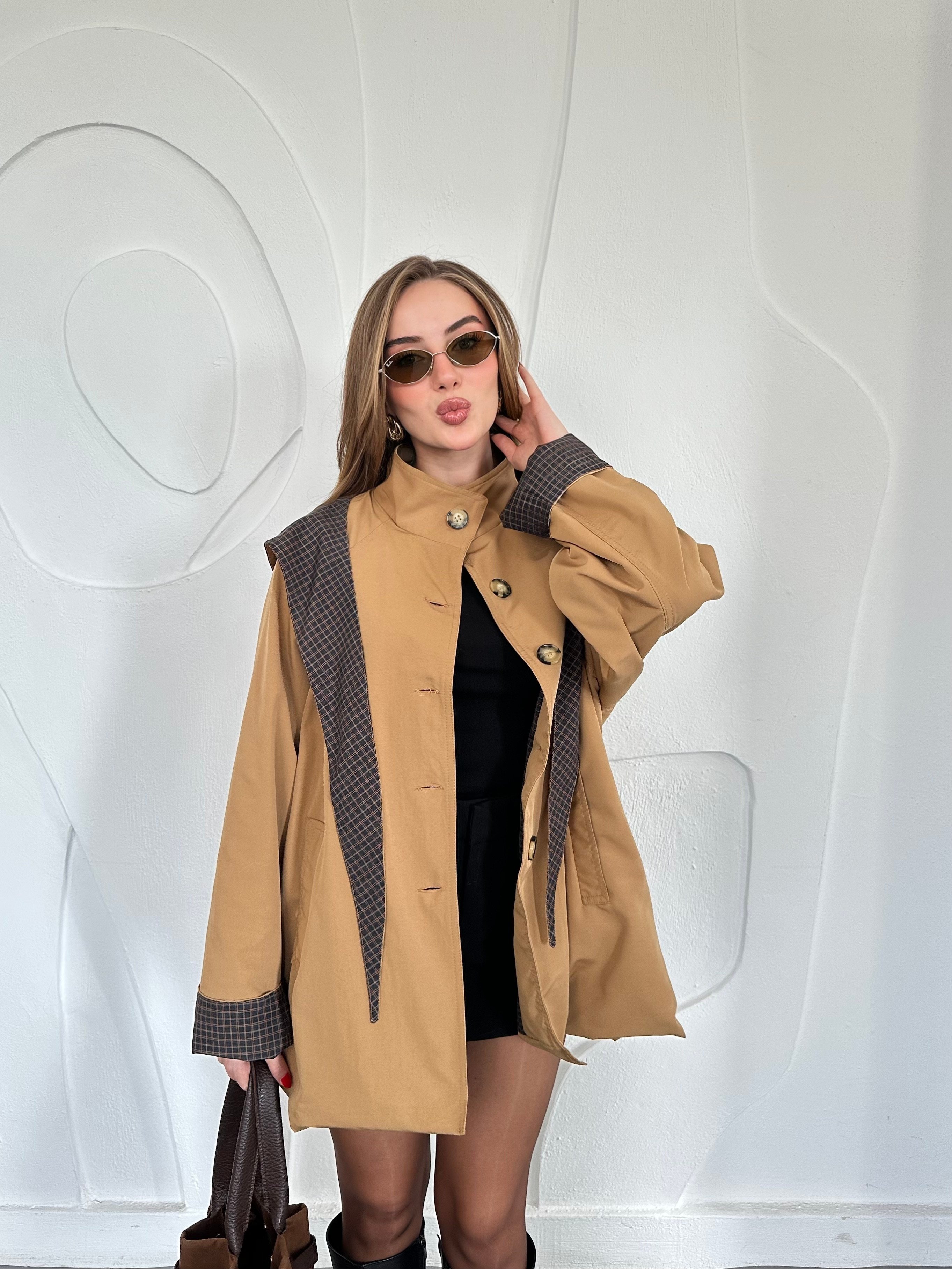 Camel Kapşonlu Ceket