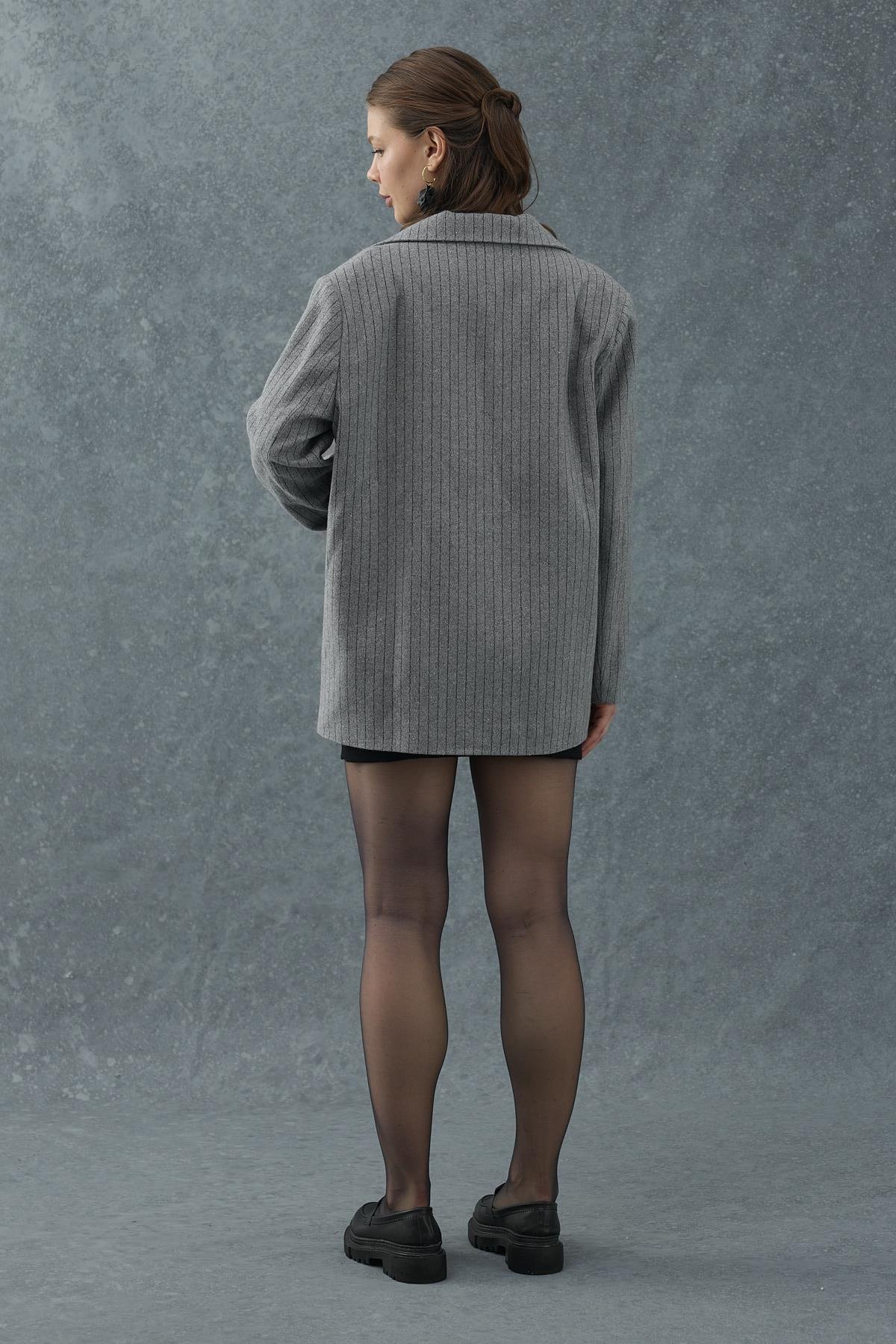 Çizgili Oversize Ceket