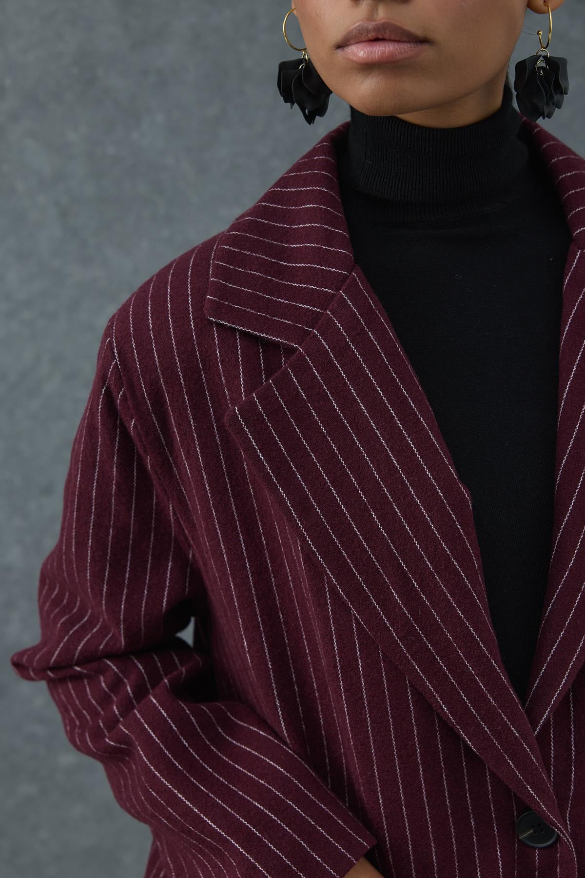 Çizgili Oversize Ceket