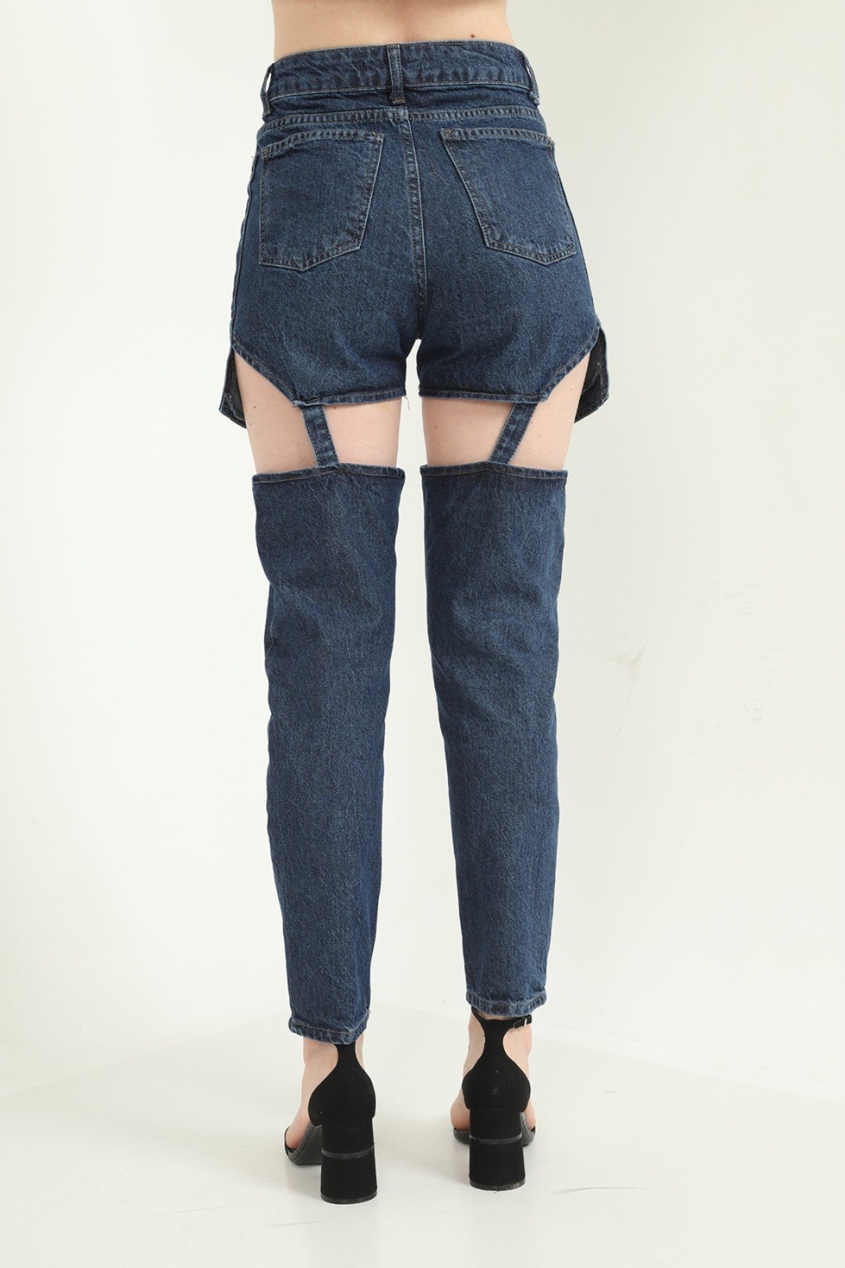 ELBEE Askılı İki Parça Jeans Pantolon - Mavi