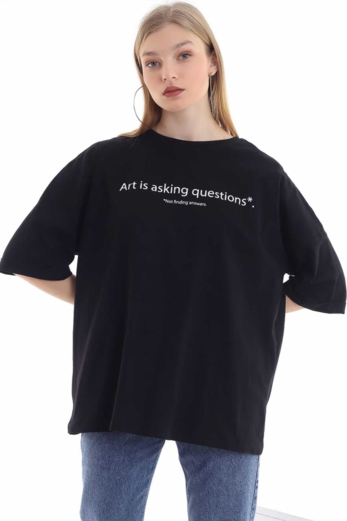 ELBEE Baskılı Casual T-Shirt - Siyah