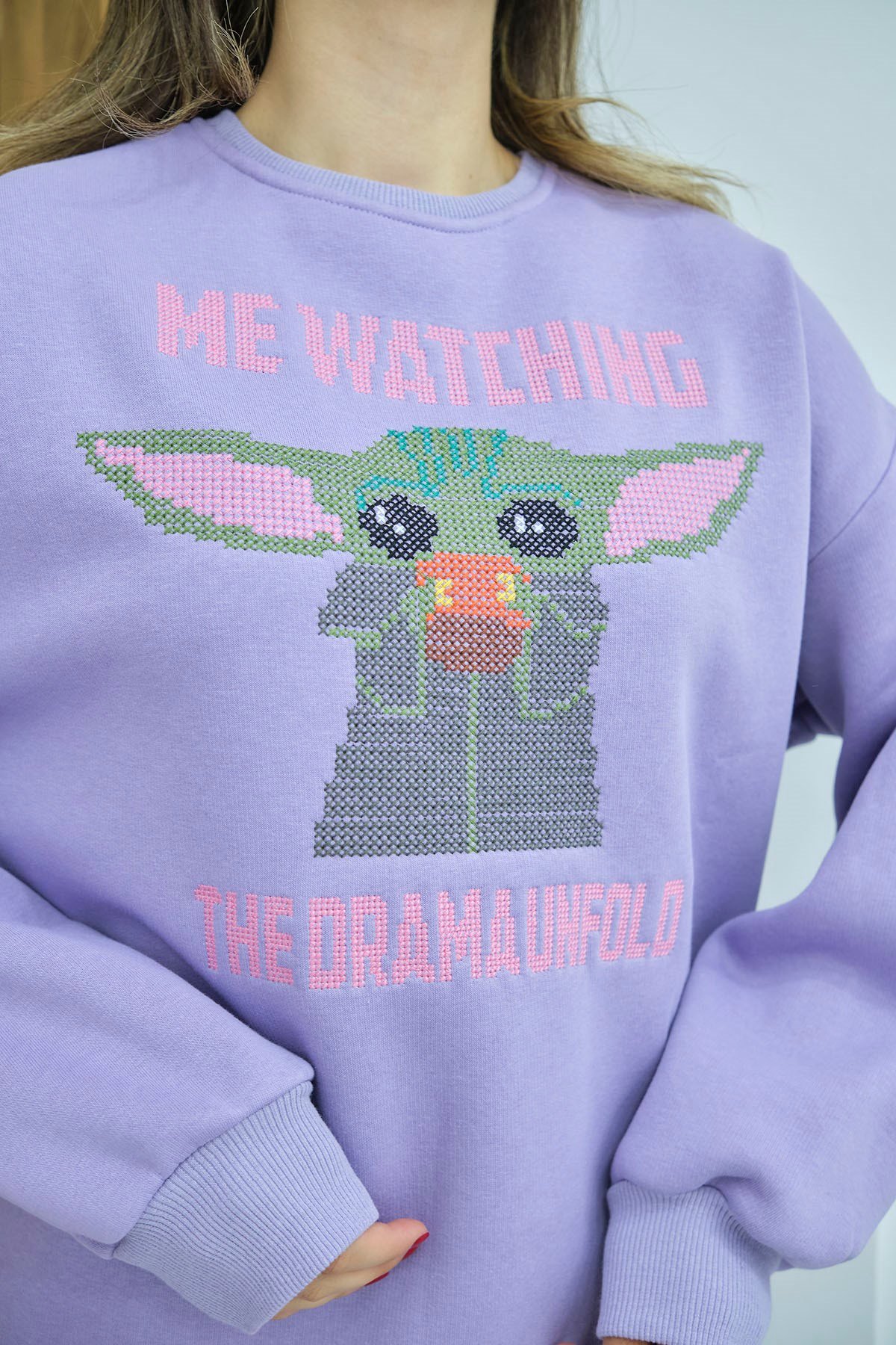 ELBEE Baskılı Sweatshirt - Lila