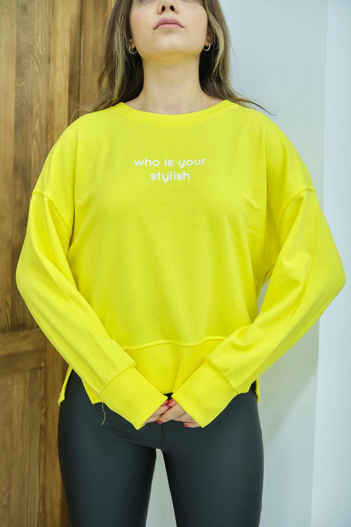ELBEE Baskılı Sweatshirt - Sarı