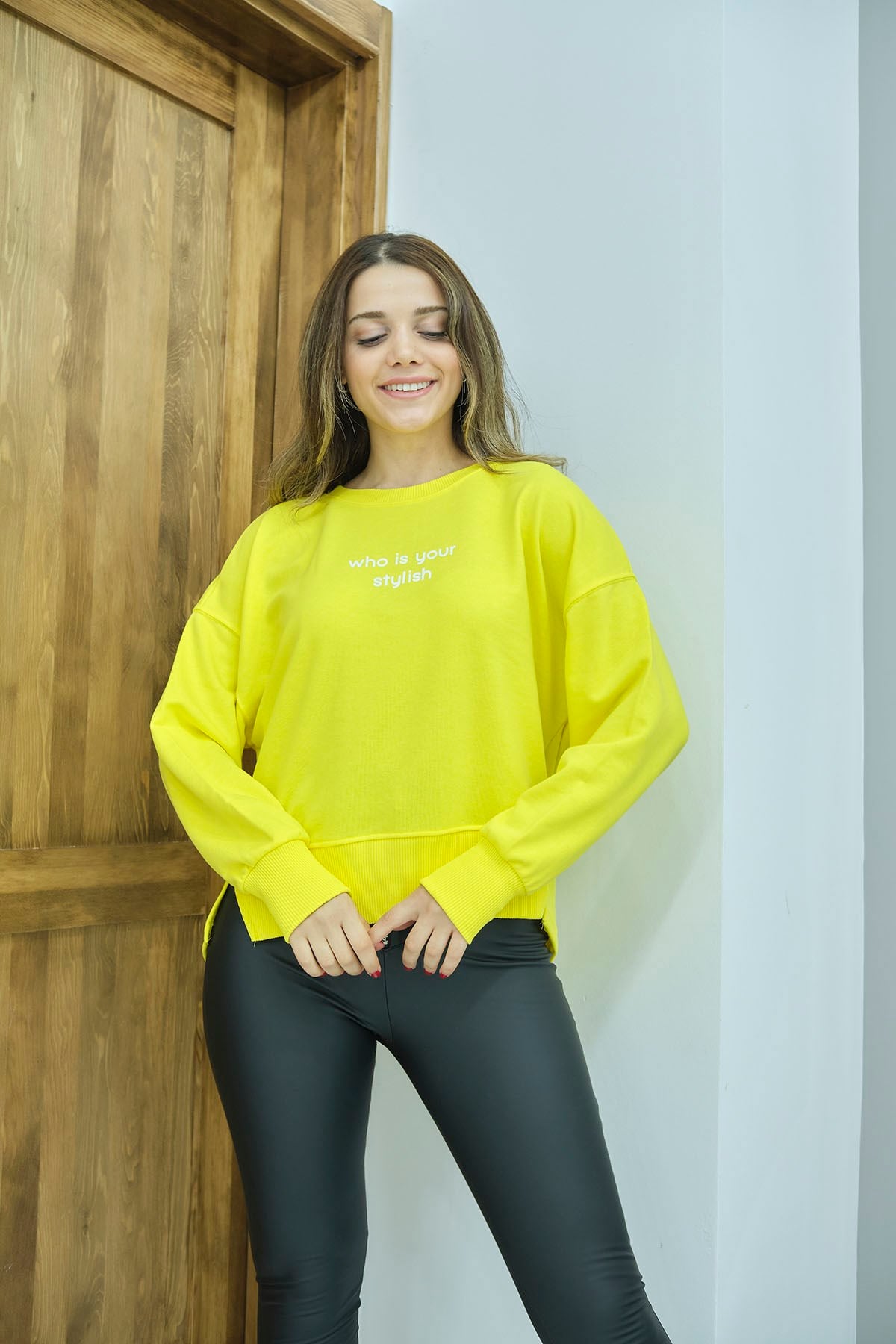 ELBEE Baskılı Sweatshirt - Sarı