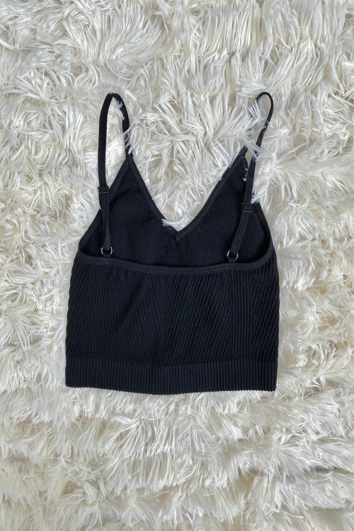 ELBEE Dikişsiz Kadın Crop - Siyah