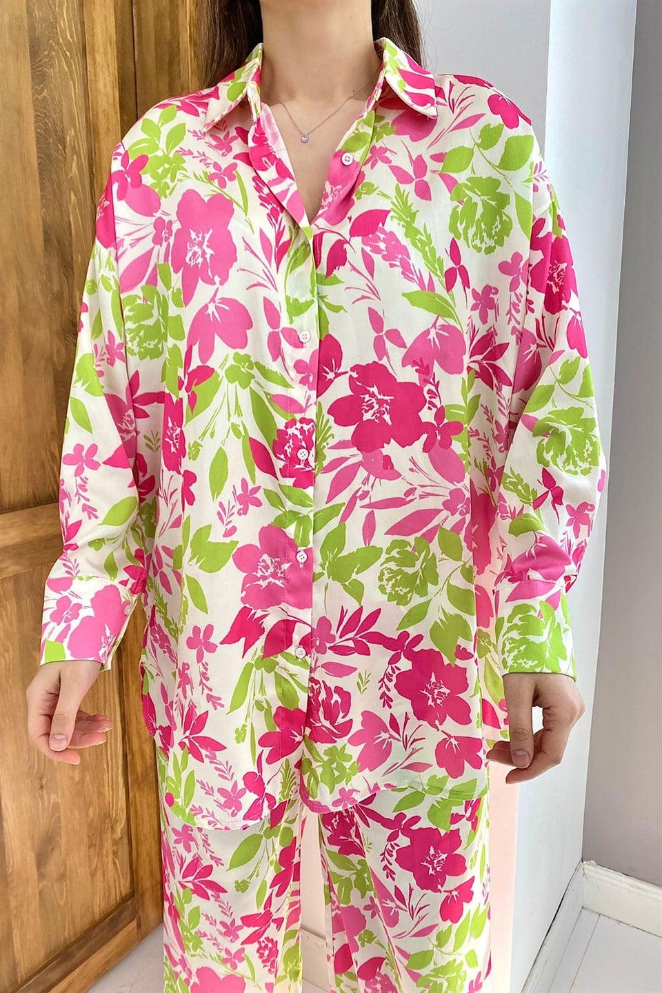 ELBEE Gömlek ve Pantolon Takım - Pembe