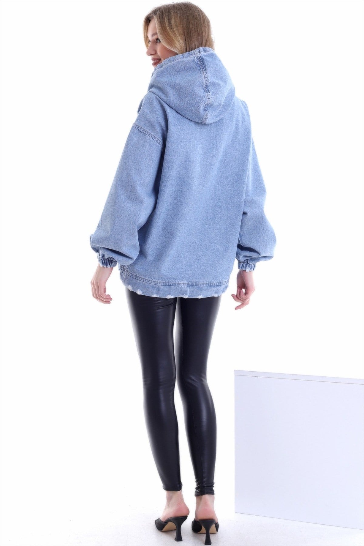 ELBEE Kapüşonlu Bağcıklı Sweatshirt - Mavi