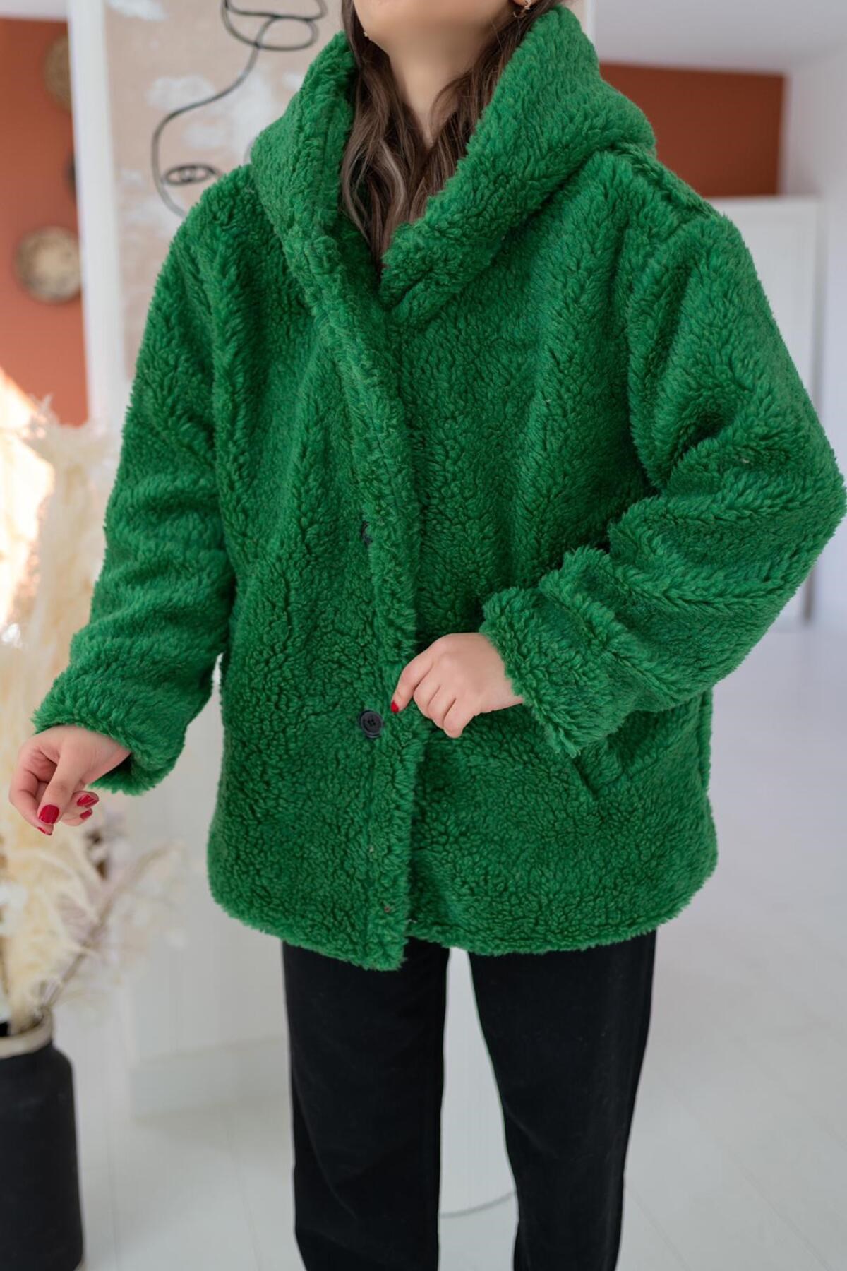 ELBEE Kürk Kaban - Yeşil