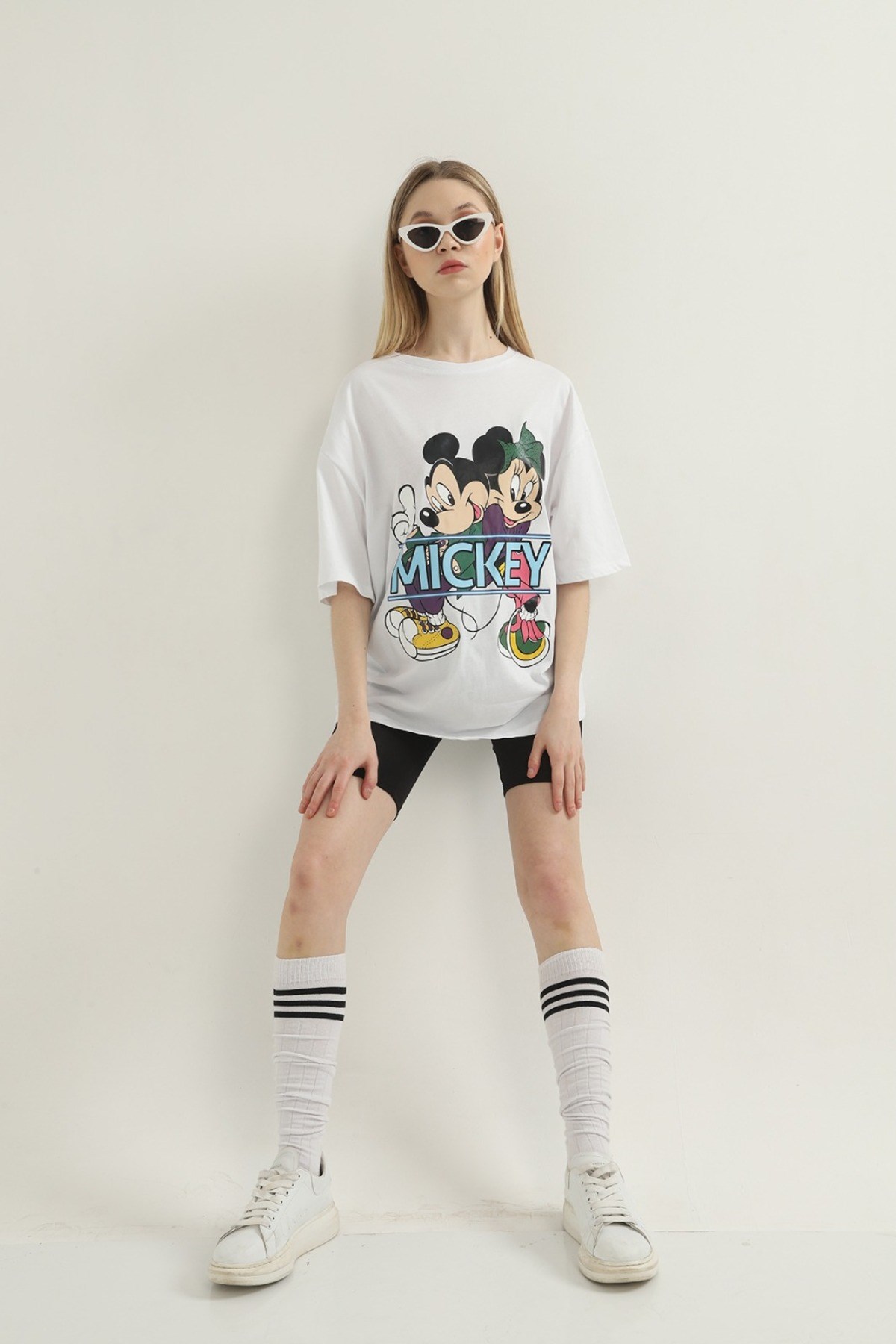 ELBEE Mickey Mouse Baskılı T-Shirt - Beyaz