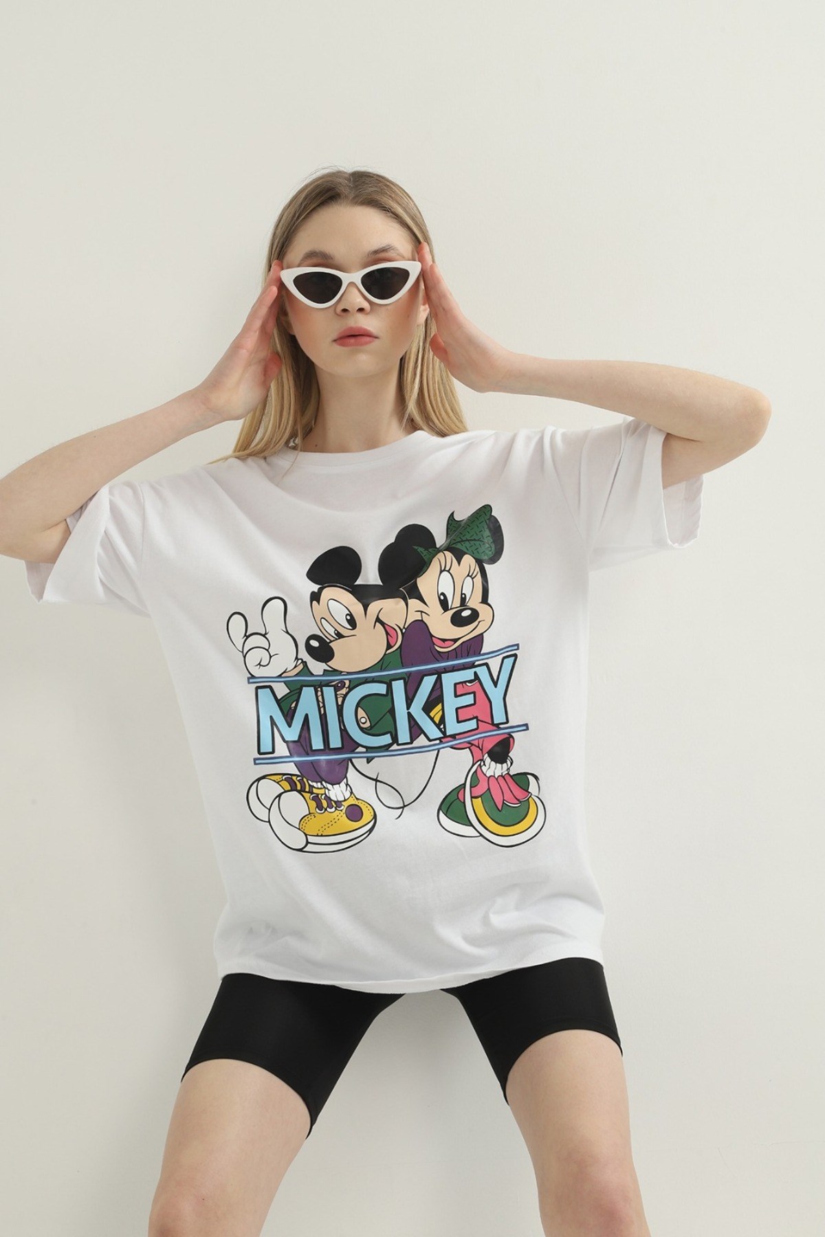 ELBEE Mickey Mouse Baskılı T-Shirt - Beyaz