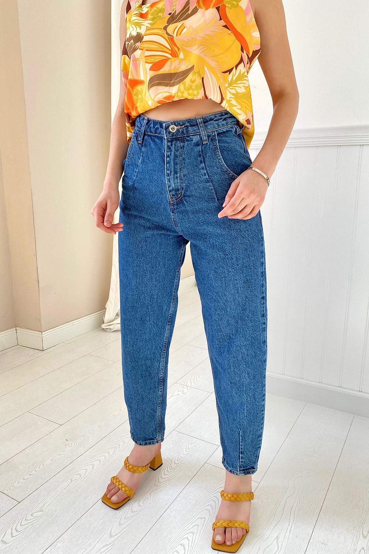 ELBEE Mom Jeans Pantolon - Lacivert