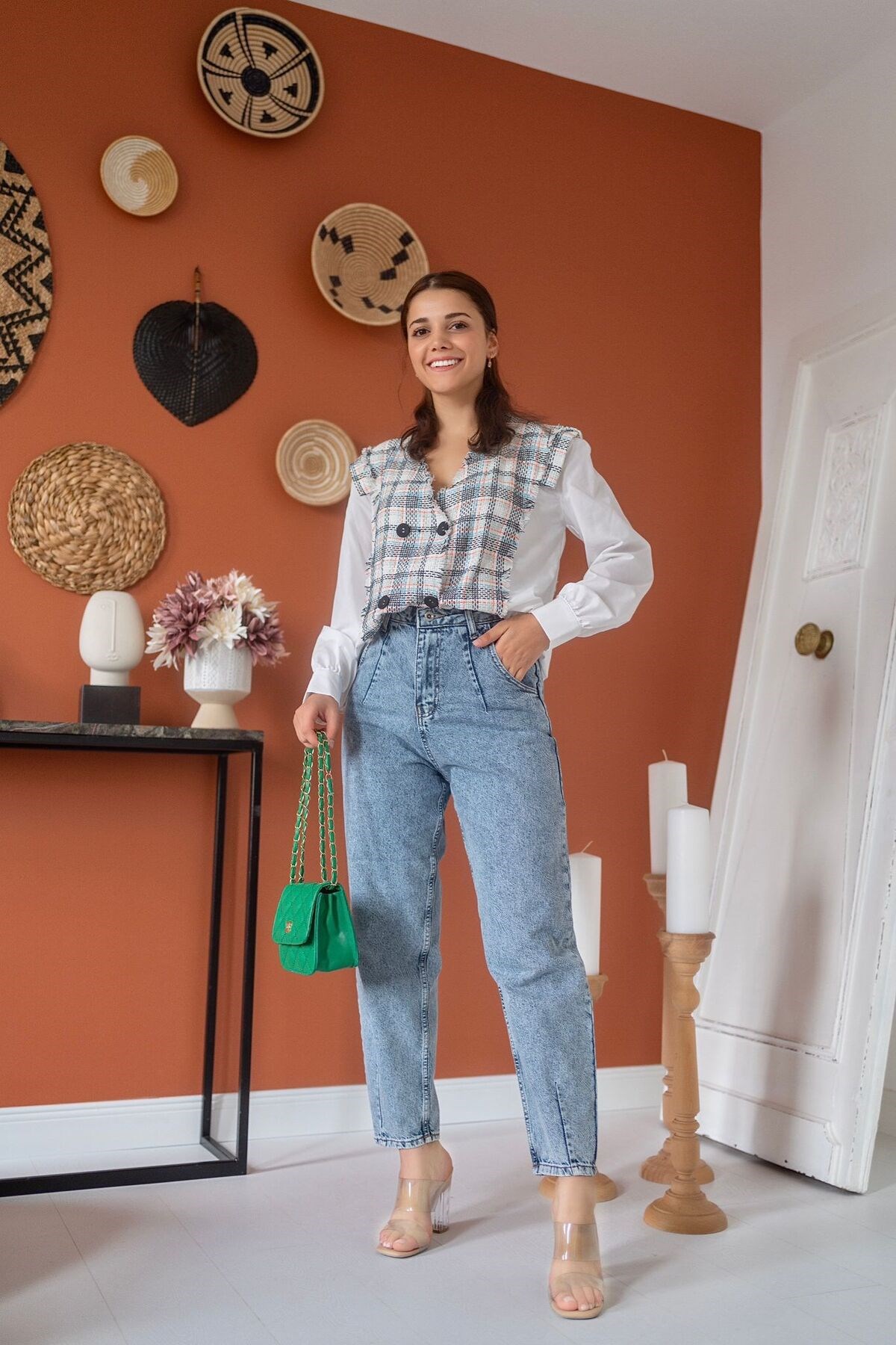 ELBEE Mom Jeans Pantolon - Mavi