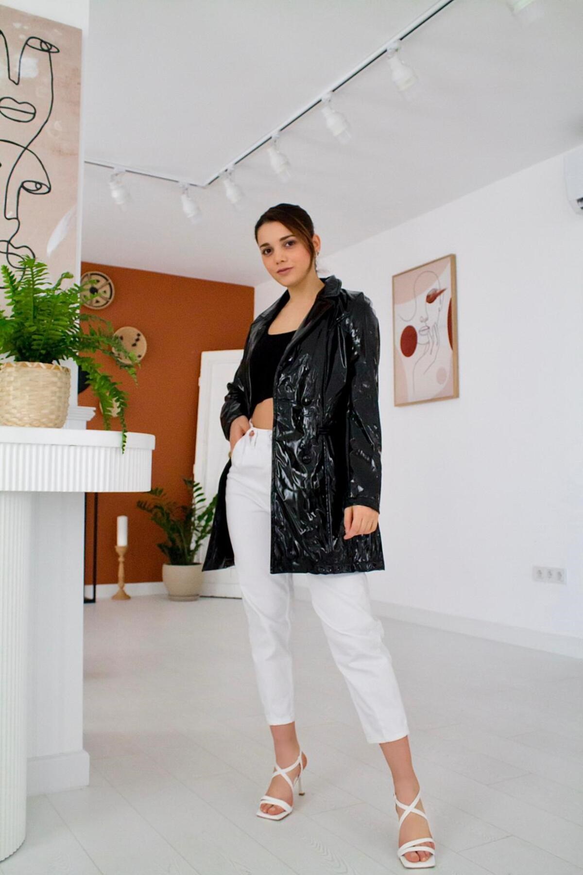 ELBEE Parlak Ceket - Siyah
