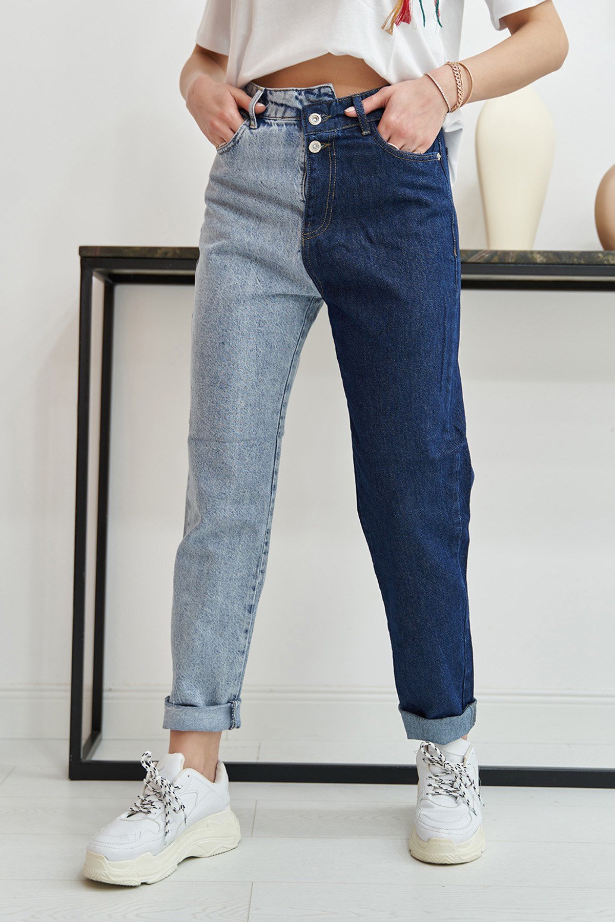 ELBEE Renkli Jeans Pantolon - Mavi