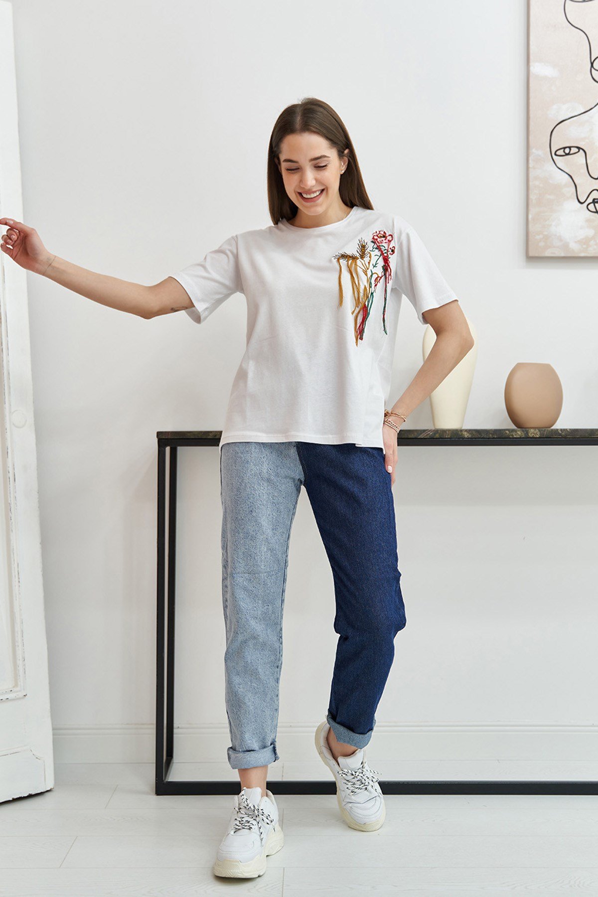 ELBEE Renkli Jeans Pantolon - Mavi