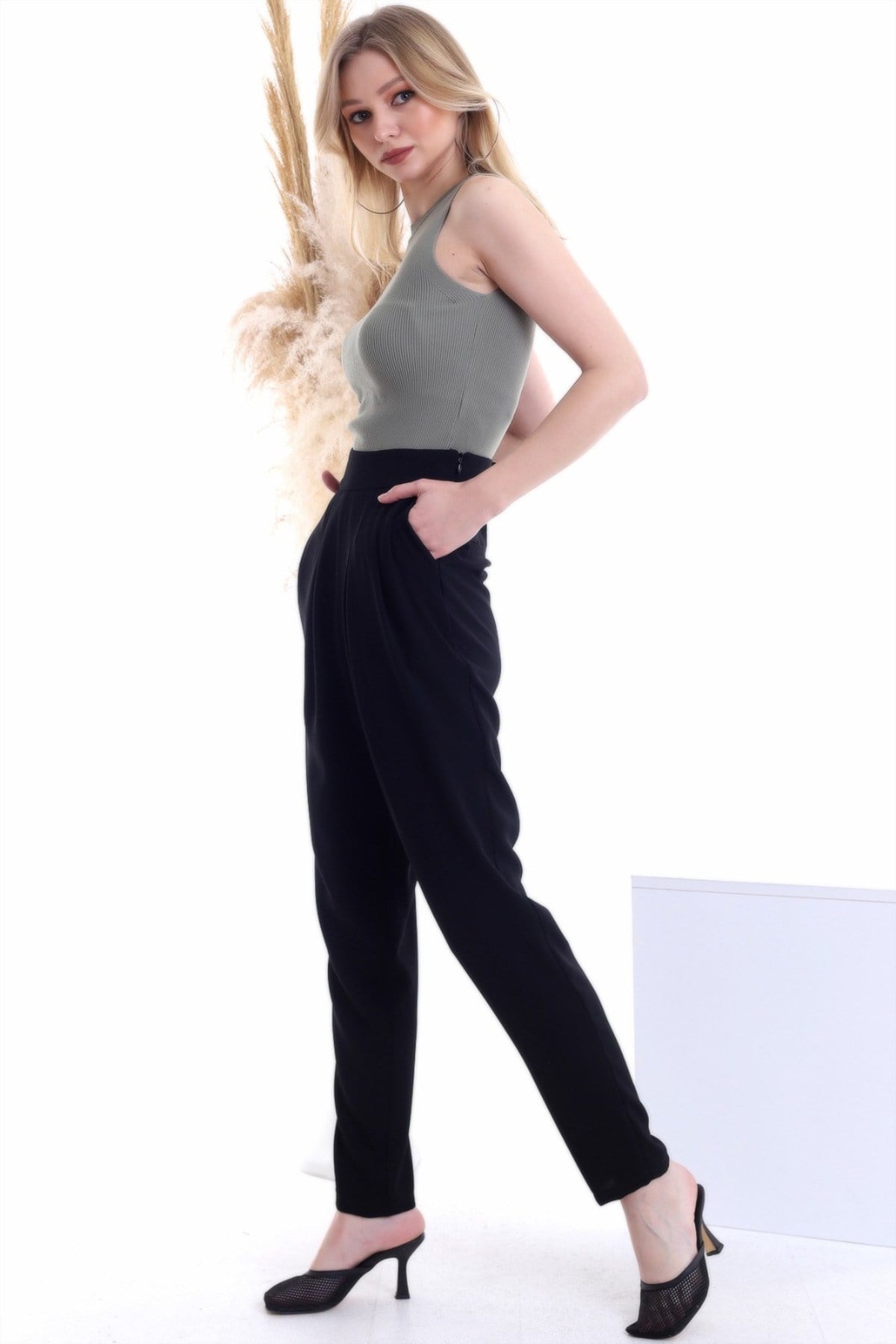 ELBEE Şalvar Stil Pantolon - Siyah