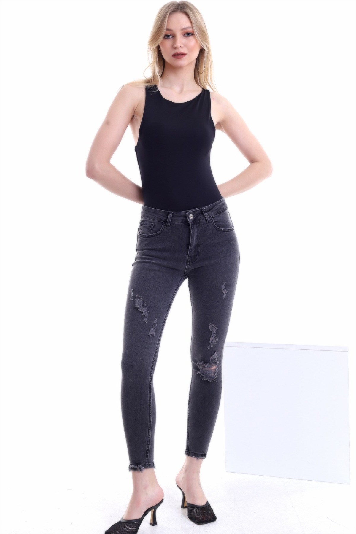 ELBEE Slim Fit Jeans Pantolon - Gri